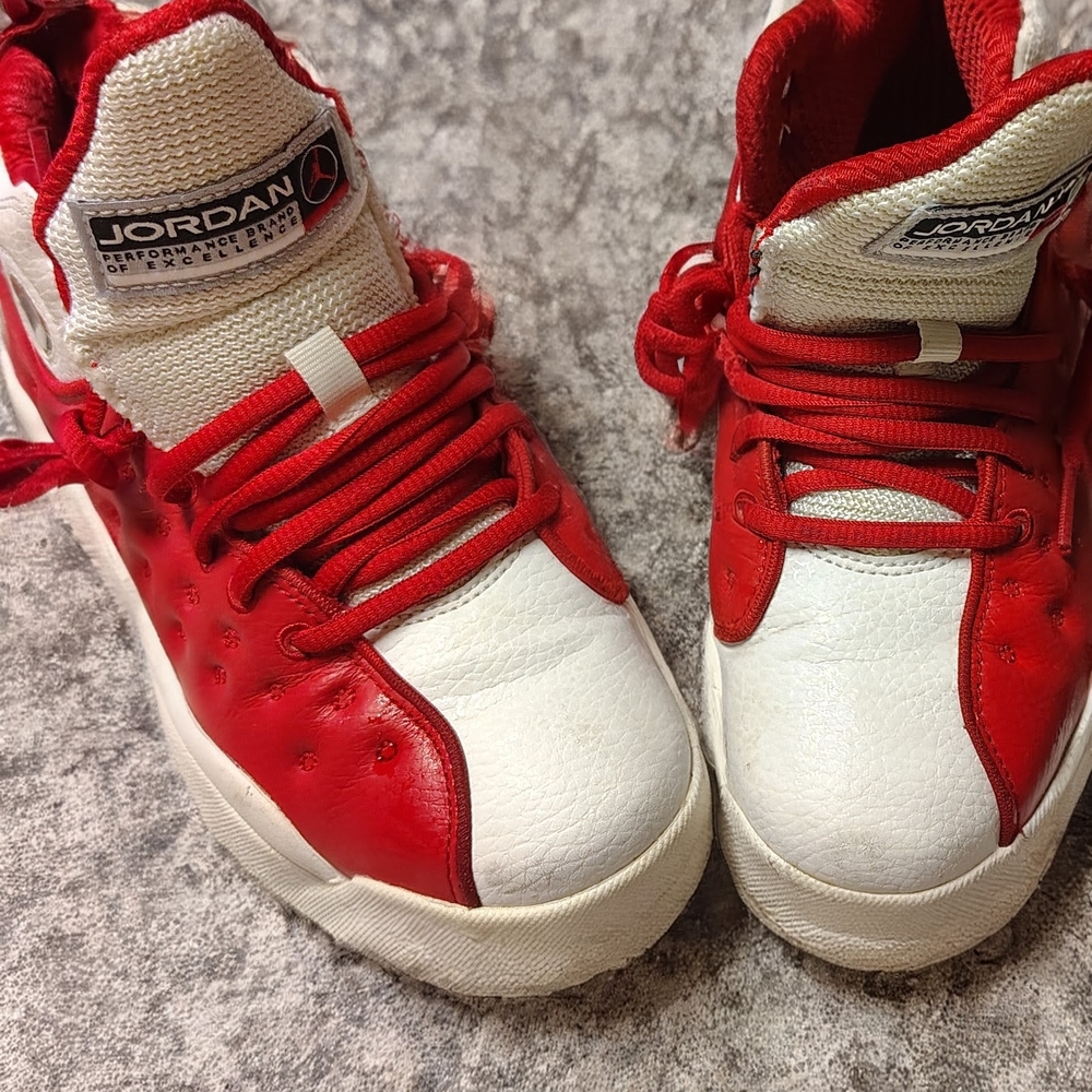 Jordan Kids Red and White Sneakers